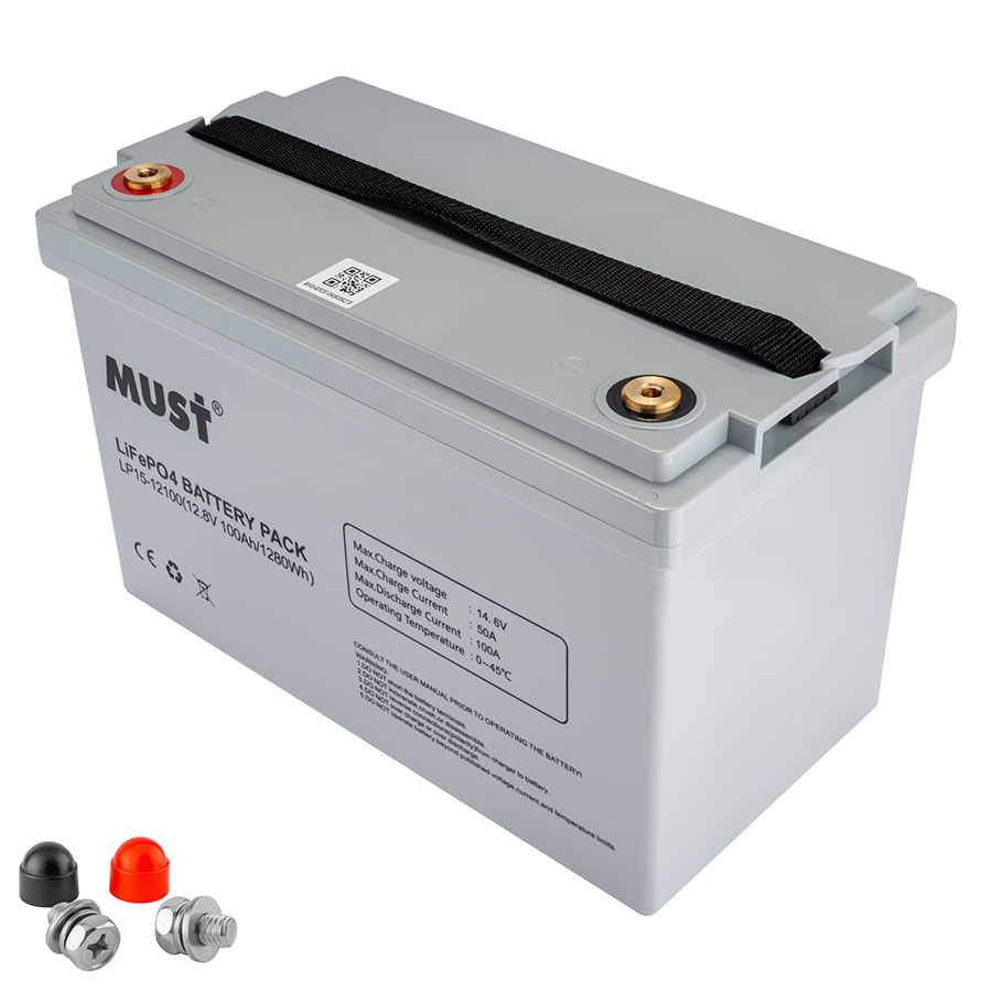 Акумулятор MUST LP15-12100 12V 100Ah LiFePO4, 330х173х217, 10.5 кг